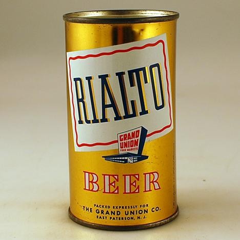 Rialto Brewing Co for Grand Union Co RIALTO BEER label NJ 12oz 