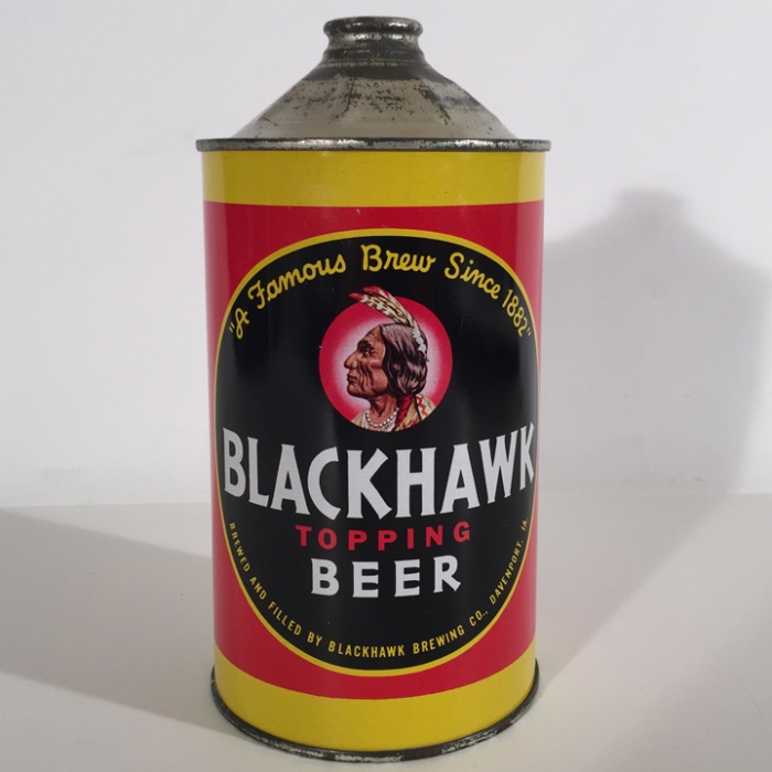 Blackhawk Beer Can-shaped glass Davenport