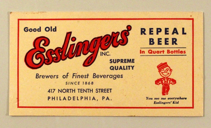 Esslinger's Repeal Beer Postcard Beer