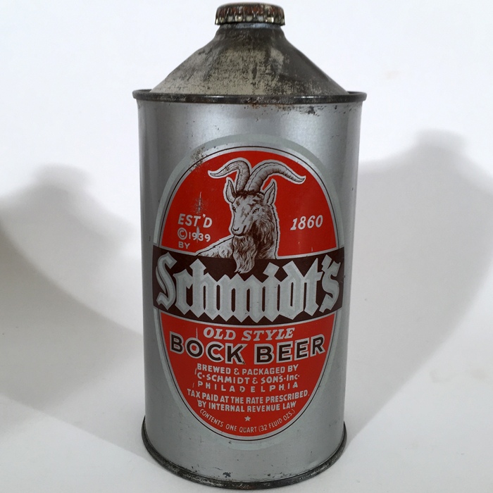 Schmidt's Bock Beer Quart Cone 219-08 Beer