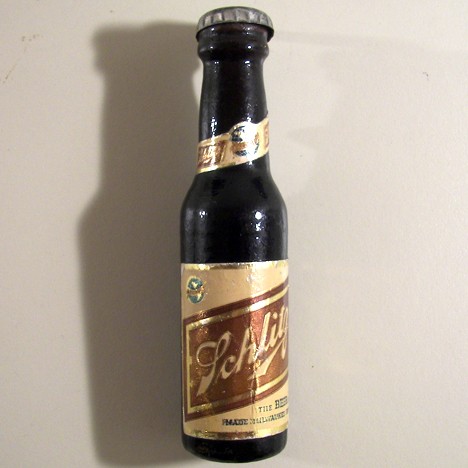 Schlitz Beer Wooden Figural Bottle Beer