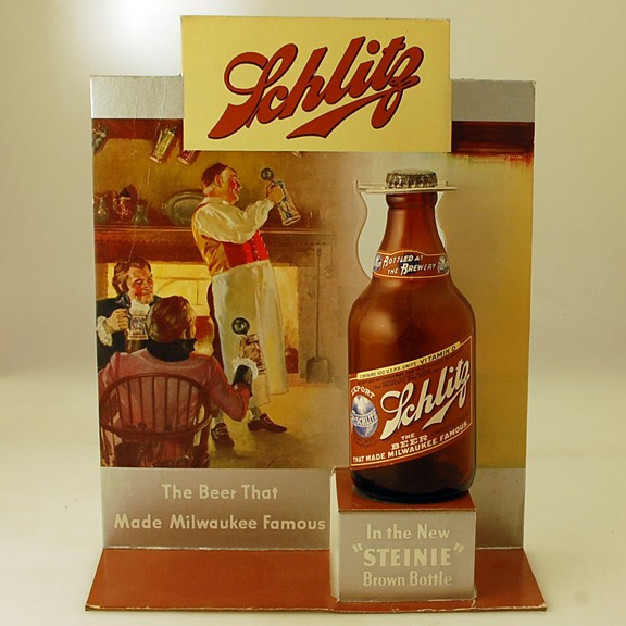 Schlitz Steinie Bottle Promo Diecut Beer