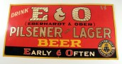 E&O Pilsener & Lager Beer Embossed Tin Sign Photo 2