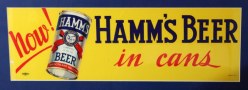 Hamm's Beer "Now In Cans!" Framed Cardboard Sign Photo 2