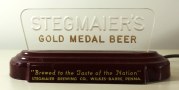 Stegmaier's Gold Medal Beer Etched Plexiglass Back Bar Lamp Photo 2