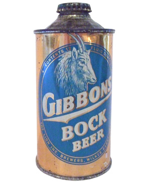 Gibbon's Bock Beer Cone Top Beer Can