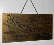 Bunker Hill Lager Van Nostrand Brass Sign