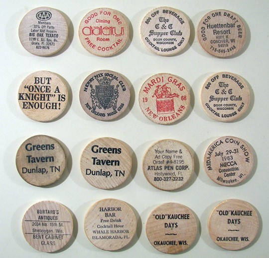 16 Different Wooden Nickels From Wisconsin Bars Beer