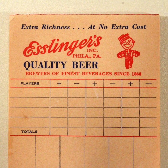 Esslinger's Quality Beer Sports Scorepad Beer