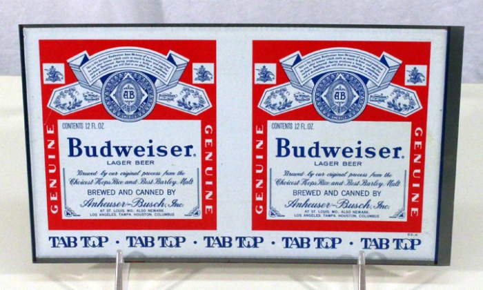 Budweiser Lager Beer "Tab Top" 048-19 (Glued Seam Flat Sheet) Beer