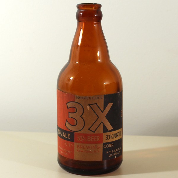 3X - 1/3 Ale, 1/3 Beer, 1/3 Porter Steinie Beer