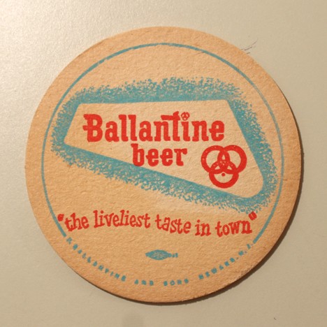 Ballantine Beer - "The Liveliest Taste In Town!" - Banner w/ Blu Beer