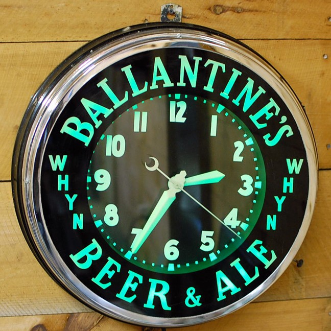 Ballantine's WHYN Neon Clock at