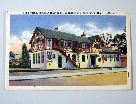 G. Heileman Home Office 1955 Post Card Beer