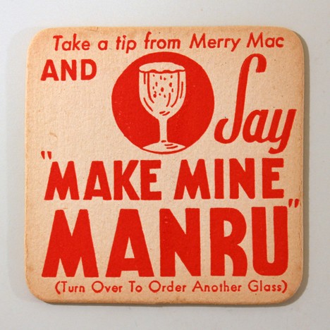 Manru Beer - "Take A Tip From Merry Mac" Beer
