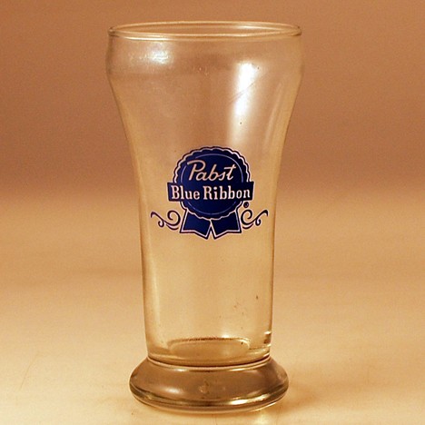 Pabst Blue Ribbon Blue Print Glass Beer