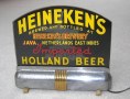 Heineken's Imported Beer Lighted Etched Glass Backbar Sign Photo 2