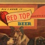 Red Top Beer Hanging Cardboard Sign with Dogs Photo 4