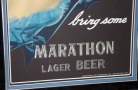 Marathon Lager Beer Framed Cardboard Sign "Honey Bring Some..." Photo 3